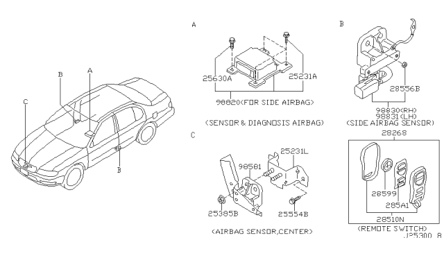 2004 Infiniti I35 Sensor-Side Air Bag,LH Diagram for 98831-CN025