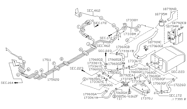 2000 Infiniti I30 Hose-Evaporation Diagram for 17336-2Y920