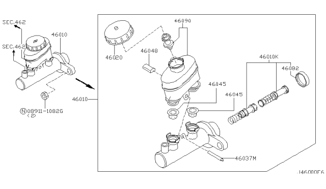 2004 Infiniti I35 Brake Master Cylinder Diagram 2