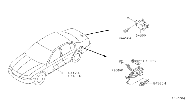 2001 Infiniti I30 Trunk Opener Diagram 1