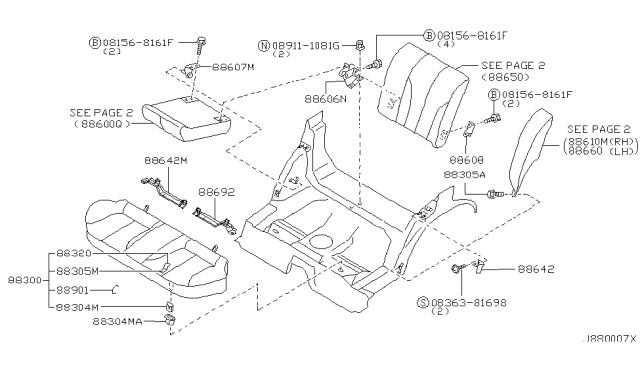 2003 Infiniti I35 Rear Seat Diagram 3