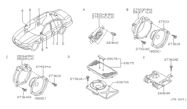 2001 Infiniti I30 Speaker Diagram 2