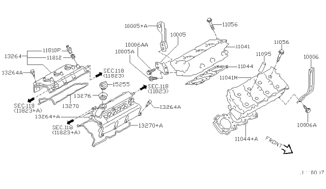 2002 Infiniti I35 Cylinder Head & Rocker Cover Diagram 2