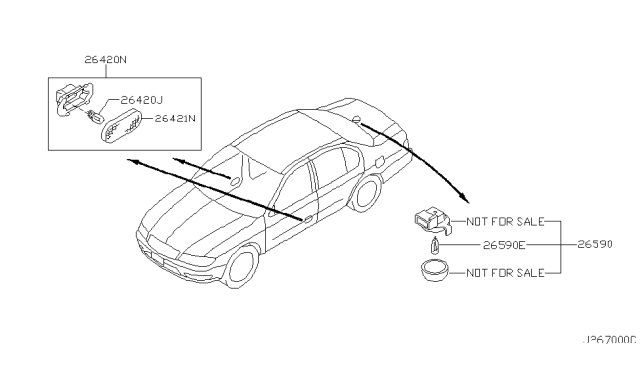 2004 Infiniti I35 Lens-Door Step Lamp Diagram for 26421-3Y000