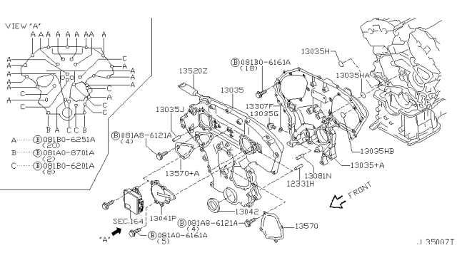 2003 Infiniti I35 Front Cover,Vacuum Pump & Fitting Diagram 1