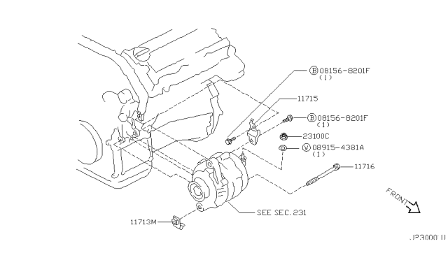 2001 Infiniti I30 Alternator Fitting Diagram 1