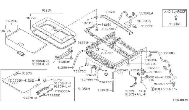 2001 Infiniti I30 Cap-Slide Diagram for 91356-5Y720