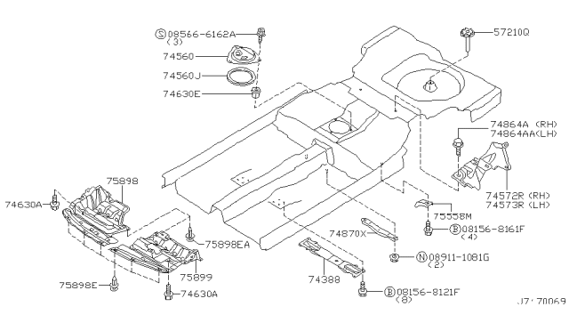 2001 Infiniti I30 Floor Fitting Diagram 4