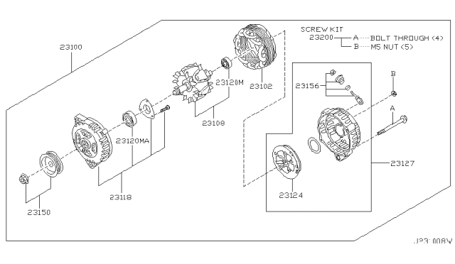 2001 Infiniti I30 Cover Assy-Rear Diagram for 23127-0L706