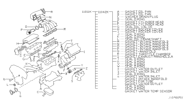 2004 Infiniti I35 Gasket Kit-Engine Repair Diagram for 10101-8J028