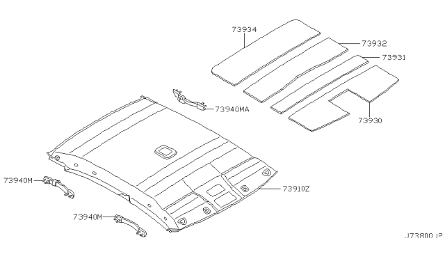 2004 Infiniti I35 Grip Assembly-Assist Diagram for 73940-8W110