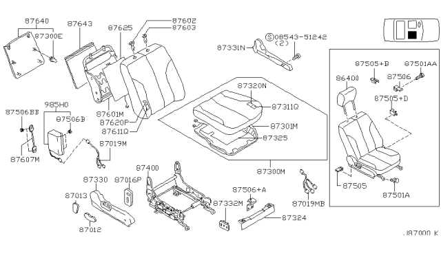 2001 Infiniti I30 Front Seat Diagram 3