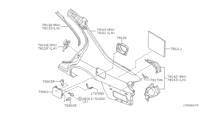 2001 Infiniti I30 Rear Fender & Fitting Diagram 2