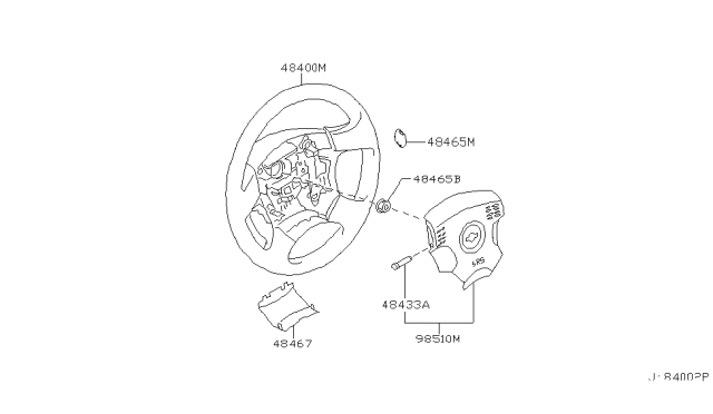 2001 Infiniti I30 Air Bag Module Assembly, Driver Diagram for K851M-5Y700