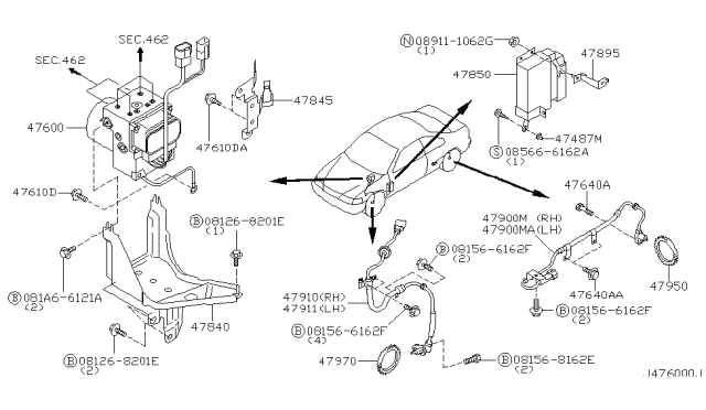 2000 Infiniti I30 Anti Skid Control Diagram 1