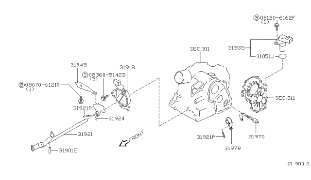 2002 Infiniti I35 Sensor Assembly-Revolution Diagram for 31935-8E004