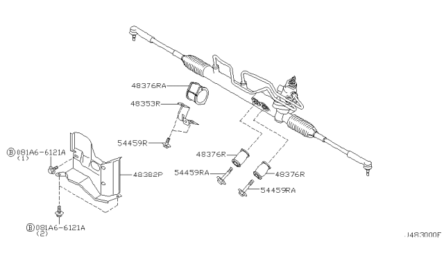 2001 Infiniti I30 Steering Gear Mounting Diagram 1