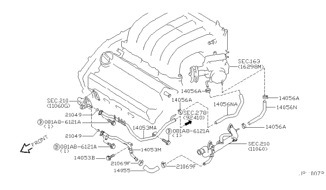 2002 Infiniti I35 Water Hose & Piping Diagram 2