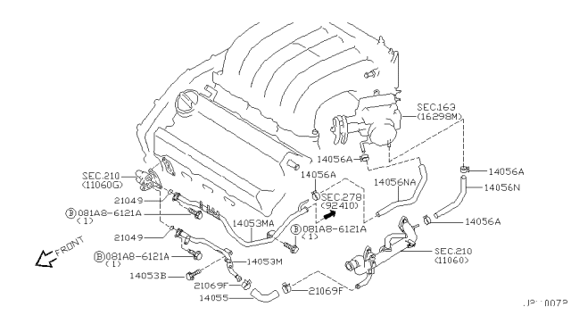 2004 Infiniti I35 Water Hose & Piping Diagram