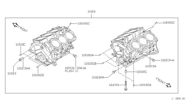 2004 Infiniti I35 Cylinder Block & Oil Pan Diagram 2