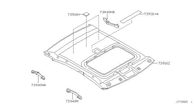 2004 Infiniti I35 Roof Trimming Diagram 3
