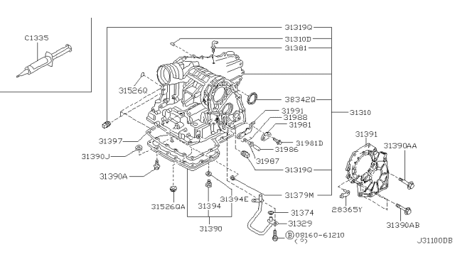 2004 Infiniti I35 Torque Converter,Housing & Case Diagram 2