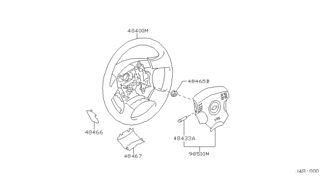 2000 Infiniti I30 Lid-Steering,L Diagram for 48466-2Y006