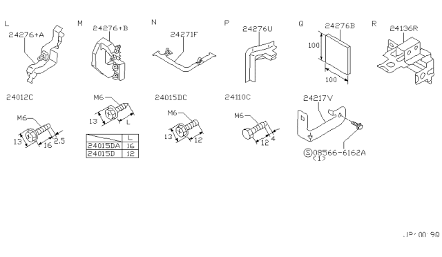 2000 Infiniti I30 Bracket-Harness Clip Diagram for 24239-4Y900