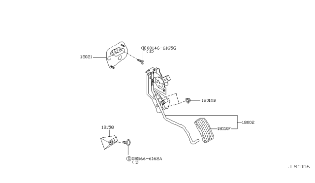 2004 Infiniti I35 Lever Complete-Accelerator,W/DRUM Diagram for 18002-5Y700