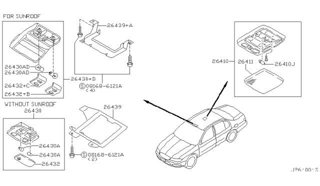 2004 Infiniti I35 Lamp Assembly-Map Diagram for 26430-5Y703