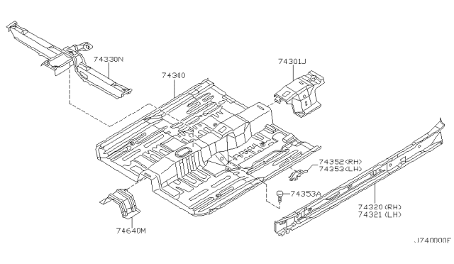 2003 Infiniti I35 Floor Panel Diagram