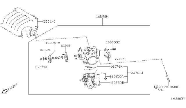 2001 Infiniti I30 Throttle Chamber Diagram 1