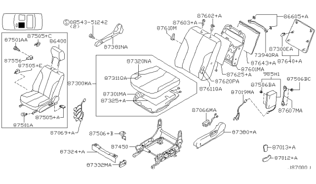 2001 Infiniti I30 Front Seat Diagram 1