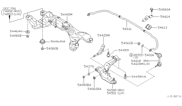 2001 Infiniti I30 Front Suspension Diagram 3