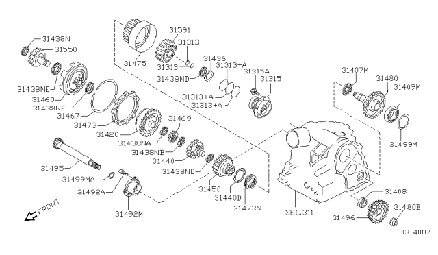 2002 Infiniti I35 Governor,Power Train & Planetary Gear Diagram 2