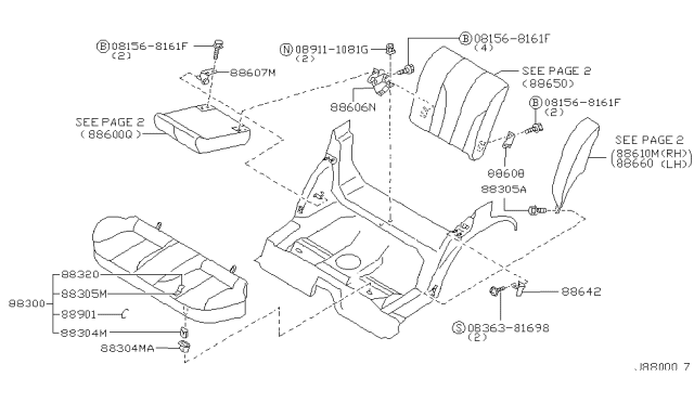 2000 Infiniti I30 Rear Seat Diagram 3