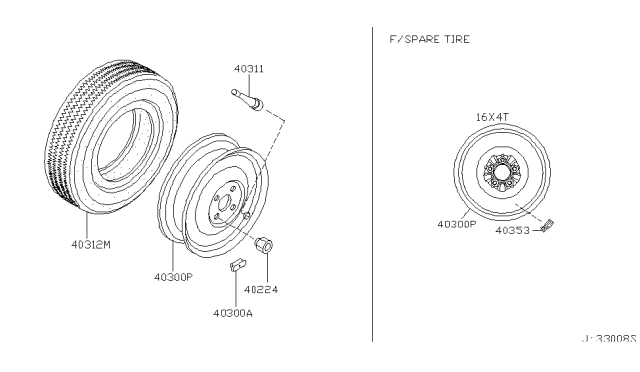 2004 Infiniti I35 Road Wheel & Tire Diagram 2