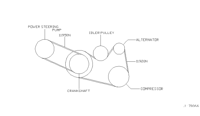 2001 Infiniti I30 Fan,Compressor & Power Steering Belt Diagram 2