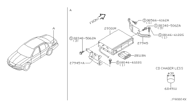 2004 Infiniti I35 Bracket Diagram for 28195-2Y000