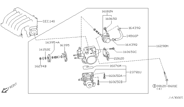 2001 Infiniti I30 Screw Diagram for 16065-2Y011