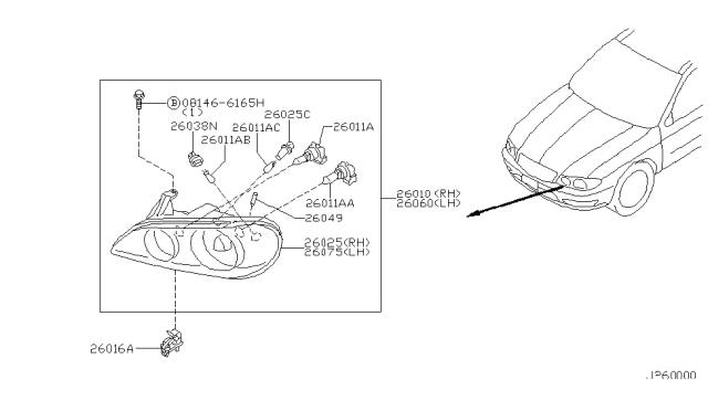 2001 Infiniti I30 Headlamp Diagram 1