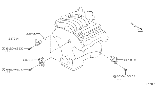 2000 Infiniti I30 Distributor & Ignition Timing Sensor Diagram