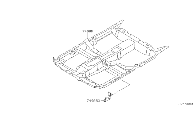 2000 Infiniti I30 Carpet Assy-Floor Diagram for 74902-3Y412