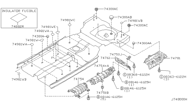 2000 Infiniti I30 Floor Fitting Diagram 1