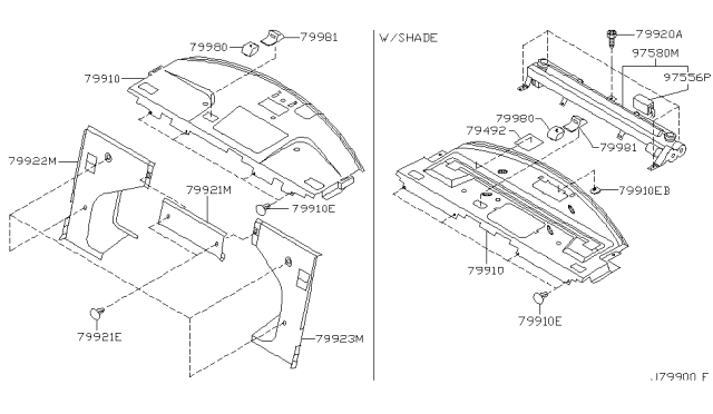 2002 Infiniti I35 Rear Trimming Diagram