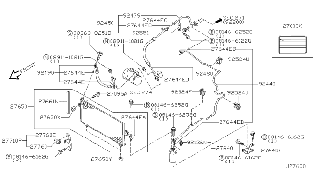 2001 Infiniti I30 CONDENSER ASY Diagram for 92110-2Y900