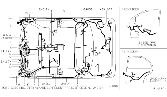 2004 Infiniti I35 Harness Assembly-Main Diagram for 24010-8W008