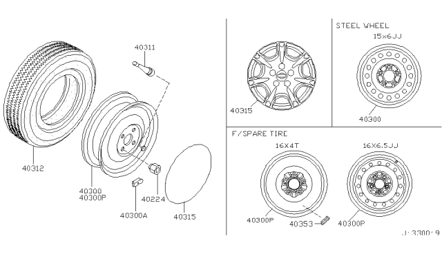 2000 Infiniti I30 Label Diagram for 40353-70F00