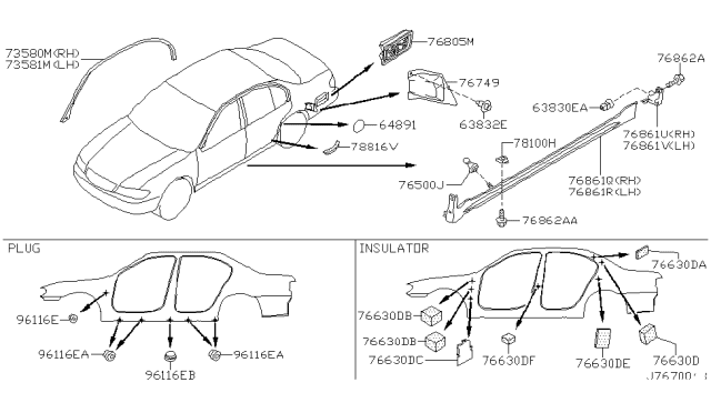 2002 Infiniti I35 Body Side Fitting Diagram 1