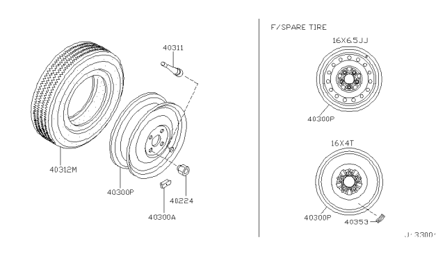 2001 Infiniti I30 Road Wheel & Tire Diagram 4